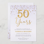 偽物の金 50周年 50回目の結婚記念日 招待状 (正面/裏面)