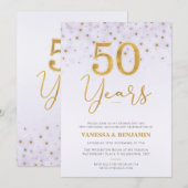 偽物の金 50年 50周年 結婚50周年 招待状 (正面/裏面)