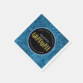 偽物の青いグリッター卒業証書 卒業 スタンダードカクテルナプキン (角)