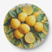 偽物の3Dシチリアンレモン ペーパープレート (正面)