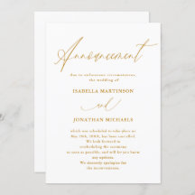 偽金のカリグラフィー結婚式中止のお知らせ