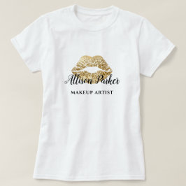 偽金メイクアップアーティストロゴキスネーム Tシャツ