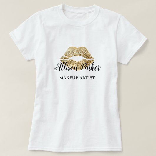 偽金メイクアップアーティストロゴキスネーム Tシャツ (デザイン正面)