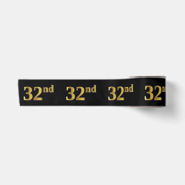 偽金色の「32nd」イベント番号（黒） サテンリボン