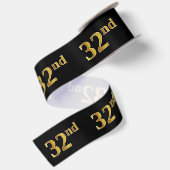 偽金色の「32nd」イベント番号（黒） サテンリボン (裏面)