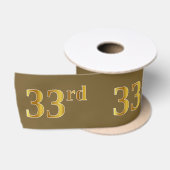 偽金色の「33rd」イベント番号(ブラウン) サテンリボン (リール)