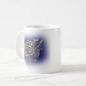 偽金色フレンチローズフラワー コーヒーマグカップ (正面左)