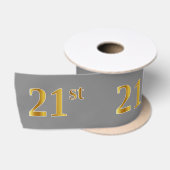 偽金色「21歳」イベント番号（グレー） サテンリボン (リール)