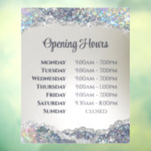 偽銀のグリッター ホイル 開店時間 ウィンドウサイン (シート3)