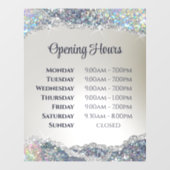 偽銀のグリッター ホイル 開店時間 ウィンドウサイン (シート)