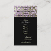 偽銀のバロック様式ダマスク織リラ//黒 名刺 (裏面)