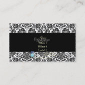 偽銀のバロック調ダマスク織 / 黒 名刺 (裏面)