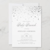 偽銀箔のコンフェッティドット ベイビーブランシュ 招待状 (正面)