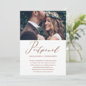 偽銅の結婚式延期 新しい日付の写真 案内状 (スタンド正面)