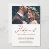 偽銅の結婚式延期 新日程 フォト 案内状 (正面)