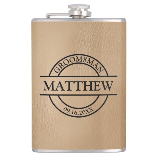 偽革ビニールラッピングの水筒 フラスク (正面)