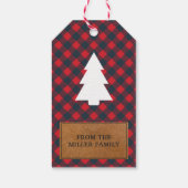 偽革 赤 バフロー プライド クリスマス フォト ギフトタグ (裏面)