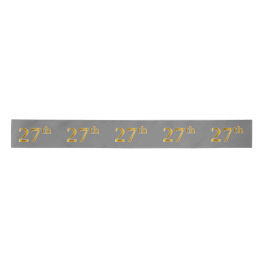 偽/模造ゴールド「27th」イベント番号（グレー） サテンリボン
