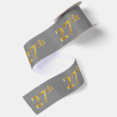偽/模造ゴールド「27th」イベント番号（グレー） サテンリボン (裏面)