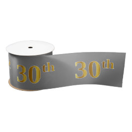 偽/模造ゴールド「30th」イベント番号（グレー） サテンリボン
