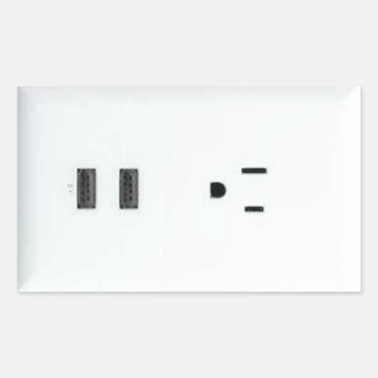 偽USBコンセント 長方形シール (正面)