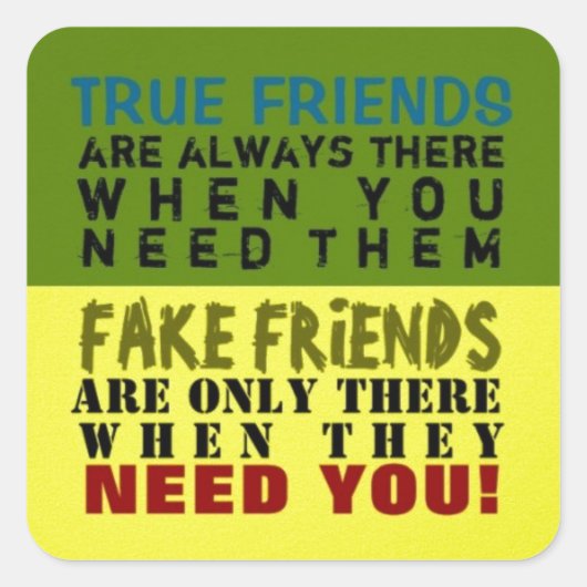 偽vs本当の～ステッカー スクエアシール (正面)