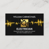 傍受稲妻金ゴールド電源プラグ電気技師 名刺 (正面)