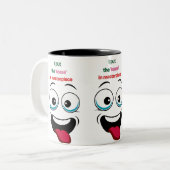 傑作にちょい悪を Funny Cartoon Mug ツートーンマグカップ (正面左)