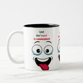 傑作にちょい悪を Funny Cartoon Mug ツートーンマグカップ