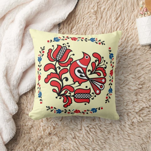 傑作のハンガリーの花および鳥の刺繍 クッション (ブランケット)