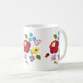 傑作のハンガリーの花の刺繍 コーヒーマグカップ (正面右)