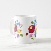 傑作のハンガリーの花の刺繍 コーヒーマグカップ (正面左)