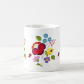 傑作のハンガリーの花の刺繍 コーヒーマグカップ (中央)
