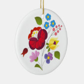 傑作のハンガリーの花の刺繍 セラミックオーナメント (右)