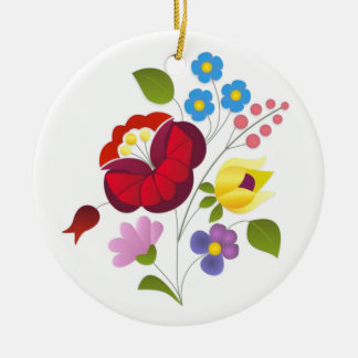 傑作のハンガリーの花の刺繍 セラミックオーナメント