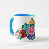 傑作のハンガリーの花の刺繍 マグカップ (正面左)