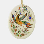 傑作のハンガリー人のZsolnayの鳥 セラミックオーナメント (右)