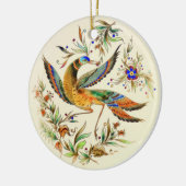 傑作のハンガリー人のZsolnayの鳥 セラミックオーナメント (左)