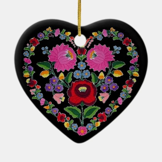 傑作の可変性のハンガリーのハートTBA セラミックオーナメント (裏面)