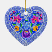 傑作の可変性のレースのハート セラミックオーナメント (裏面)
