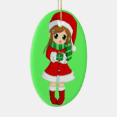 傑作の可変性の日本のな日本製アニメのクリスマスおよびクリスマスの鐘 セラミックオーナメント (右)