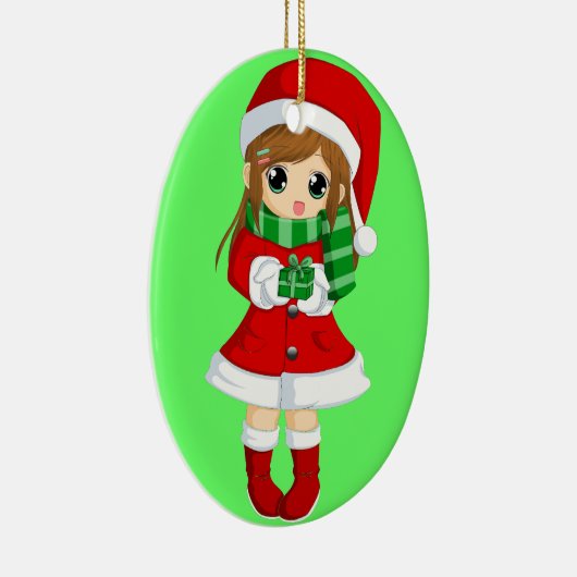 傑作の可変性の日本のな日本製アニメのクリスマスおよびクリスマスの鐘 セラミックオーナメント (右)