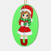 傑作の可変性の日本のな日本製アニメのクリスマスおよびクリスマスの鐘 セラミックオーナメント (左)