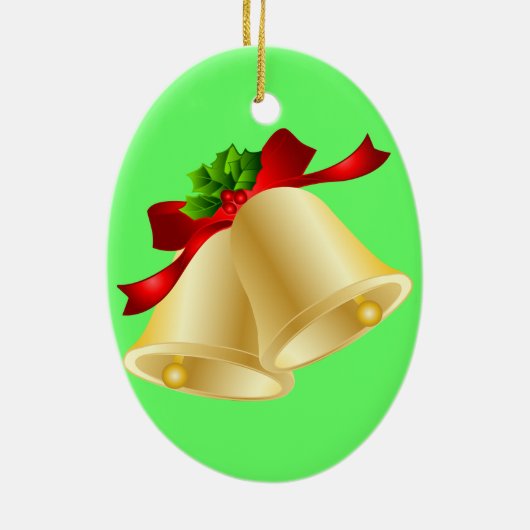 傑作の可変性の日本のな日本製アニメのクリスマスおよびクリスマスの鐘 セラミックオーナメント (裏面)