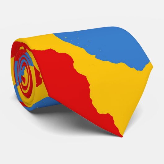 傑作の完全で赤黄色青いピエロのパレット ネクタイ (ロール)