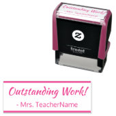 「傑出した作品！」+先生名ラバースタンプ セルフインキングスタンプ (インサイチュ)
