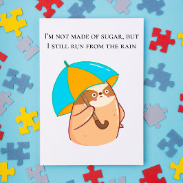 傘おもしろいでナマケモノ ポストカード