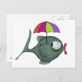 傘おもしろいの魚葉書 ポストカード (正面/裏面)