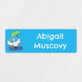 傘おもしろい漫画パーソナライズされた付き鴨 ラベル (デザイン2)