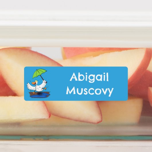 傘おもしろい漫画パーソナライズされた付き鴨 ラベル (貼付)